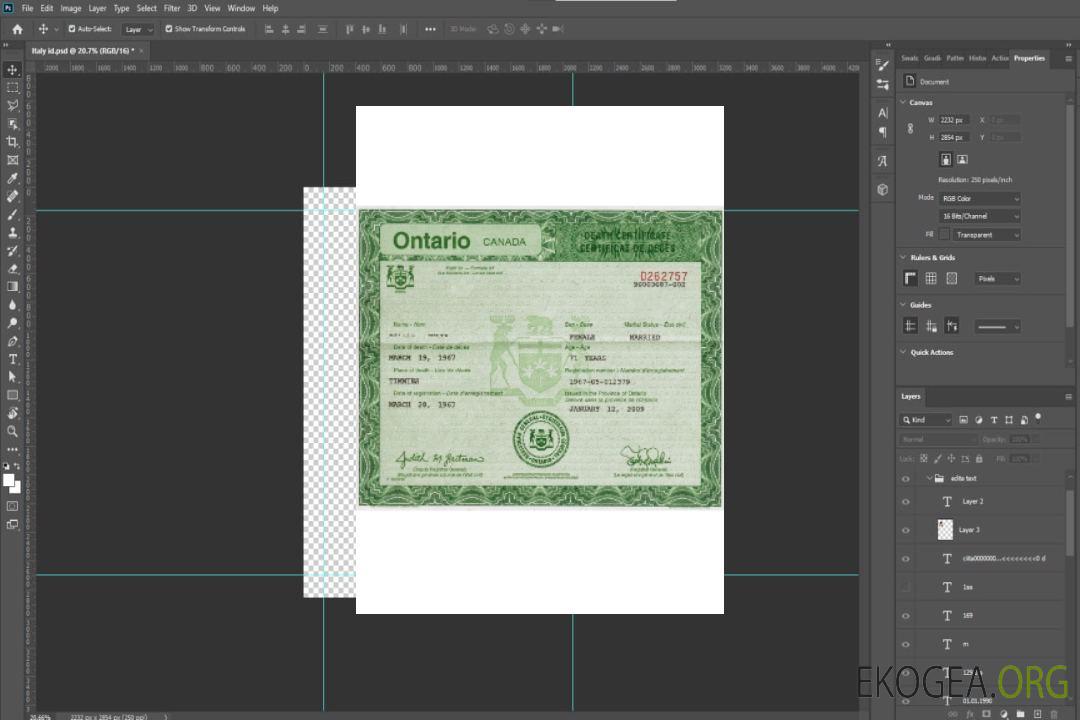 Canada Ontario certificat de décès template Canada Ontario certificat de décès template